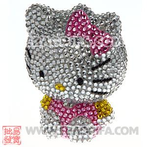 Cute 3D Bling Crystal Hello Kitty Absorbable Doll For iPhone Cases 