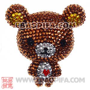 Cute 3D Bling Crystal Teddy Bear Absorbable Doll For iPhone Cases 