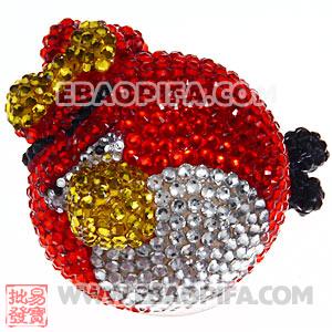 Cute 3D Bling Crystal Anger Birds Absorbable Doll For iPhone Cases 