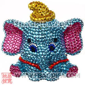 Cute 3D Bling Crystal Elephant Absorbable Doll For iPhone Cases 