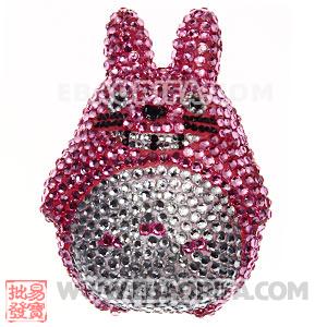 Cute 3D Bling Crystal Chinchilla Absorbable Doll For iPhone Cases 