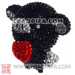 Cute 3D Bling Crystal Fly Pig Absorbable Doll For iPhone Cases 