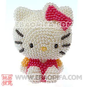 Cute 3D Bling Pearl Hello Kitty Absorbable Doll For iPhone Cases 
