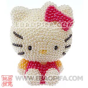Cute 3D Bling Pearl Hello Kitty Absorbable Doll For iPhone Cases 