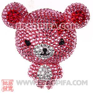 Cute 3D Bling Crystal Teddy Bear Absorbable Doll For iPhone Cases 