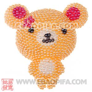 Cute 3D Bling Pearl Teddy Bear Absorbable Doll For iPhone Cases 