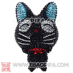 Cute 3D Bling Crystal GiGi Cat Absorbable Doll For iPhone Cases 