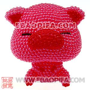 Cute 3D Bling Pearl Pink Pig Absorbable Doll For iPhone Cases 