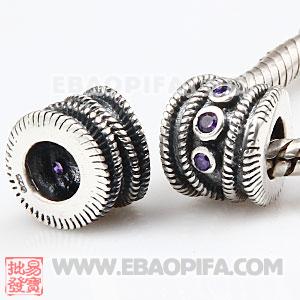 绳子圆珠锆石珠子 镶锆石925纯银珠子 潘多拉风格欧洲珠 外贸大牌珠子 外贸尾货珠子 银珠 义乌珠子 饰品配件