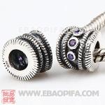 绳子圆珠锆石珠子 镶锆石925纯银珠子 潘多拉风格欧洲珠 外贸大牌珠子 外贸尾货珠子 银珠 义乌珠子 饰品配件