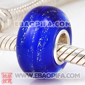 欧洲珠 925纯银管琉璃珠