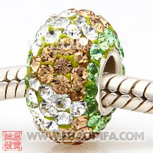 镶混奥钻珠子 批发进口奥地利水钻点钻珠 925纯银直通管点钻珠 7X13mm水钻珠