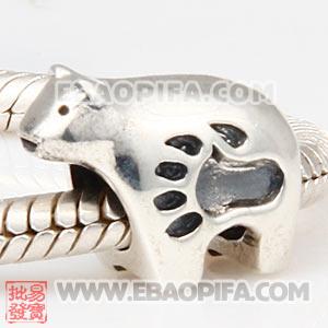 北极熊银珠 复古潘多拉风格做旧珠子 潘多拉风格仿古珠子 潘多拉风格925纯银仿古做旧珠子 欧洲珠 大孔珠