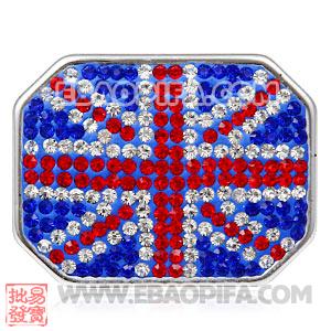 Handmade CCB Pave Crystal British Flag Beads For Bracelet 