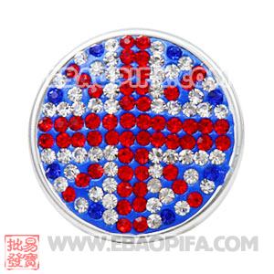 Handmade CCB Pave Crystal British Flag Beads For Bracelet 