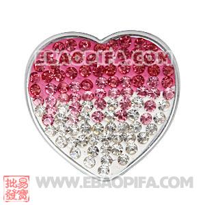 Wholesale Handmade CCB Pave Crystal Heart Charms For Bracelet 