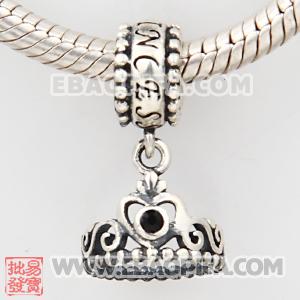 皇冠镶钻坠子 DIY手链吊坠 925纯银DIY项链吊坠批发欧洲珠吊坠 925纯银Charm吊坠 批发charm吊坠