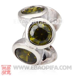 镶锆石花朵珠子 镶锆石925纯银珠子 潘多拉风格欧洲珠 外贸大牌珠子 外贸尾货珠子 银珠 义乌珠子 饰品配件