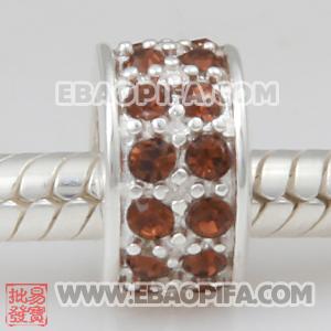 镶钻隔离银珠 批发间隔珠 925纯银大孔间隔珠 欧洲珠间隔珠