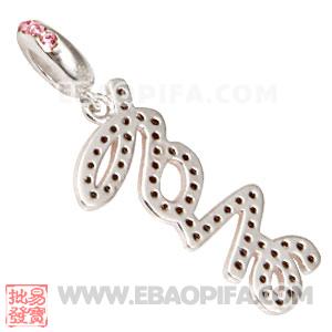 LOVE爱字母坠子 DIY手链吊坠 DIY项链吊坠批发欧洲珠吊坠 925纯银Charm吊坠 批发charm吊坠