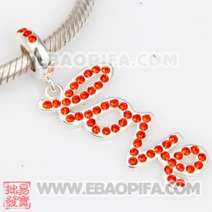 LOVE爱字母坠子 DIY手链吊坠 DIY项链吊坠批发欧洲珠吊坠 925纯银Charm吊坠 批发charm吊坠