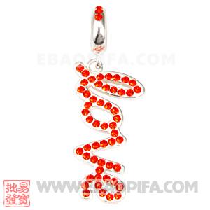 LOVE爱字母坠子 DIY手链吊坠 DIY项链吊坠批发欧洲珠吊坠 925纯银Charm吊坠 批发charm吊坠