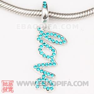LOVE爱字母坠子 DIY手链吊坠 DIY项链吊坠批发欧洲珠吊坠 925纯银Charm吊坠 批发charm吊坠