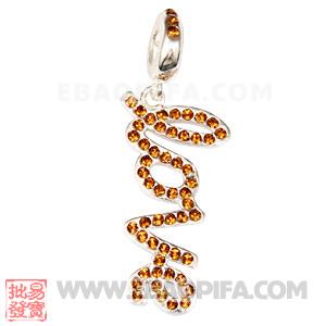 LOVE爱字母坠子 DIY手链吊坠 DIY项链吊坠批发欧洲珠吊坠 925纯银Charm吊坠 批发charm吊坠