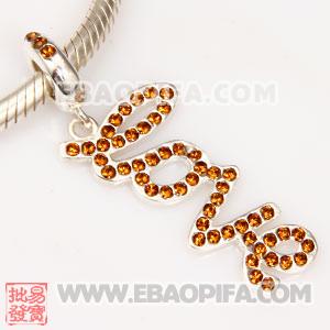 LOVE爱字母坠子 DIY手链吊坠 DIY项链吊坠批发欧洲珠吊坠 925纯银Charm吊坠 批发charm吊坠