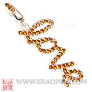 LOVE爱字母坠子 DIY手链吊坠 DIY项链吊坠批发欧洲珠吊坠 925纯银Charm吊坠 批发charm吊坠