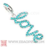 LOVE爱字母坠子 DIY手链吊坠 DIY项链吊坠批发欧洲珠吊坠 925纯银Charm吊坠 批发charm吊坠