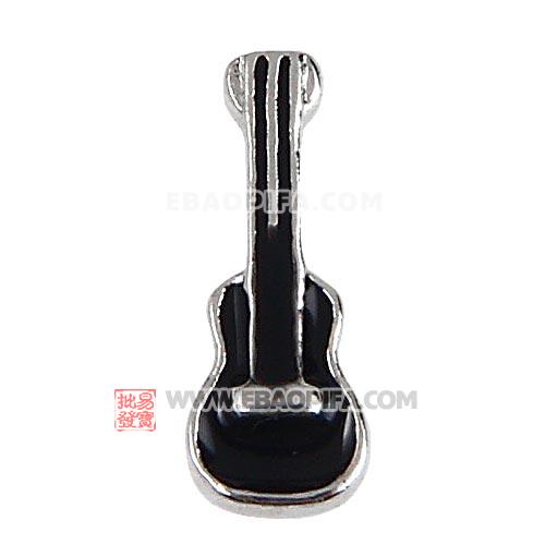镀铂合金搪瓷吉他浮Lockets charm 批发