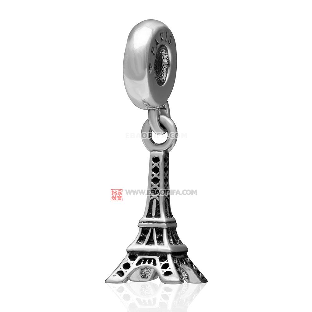 巴黎艾菲尔铁塔吊坠925银珠